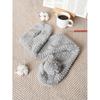 Daiso Mini Woven Fur Drop Shawl Grey