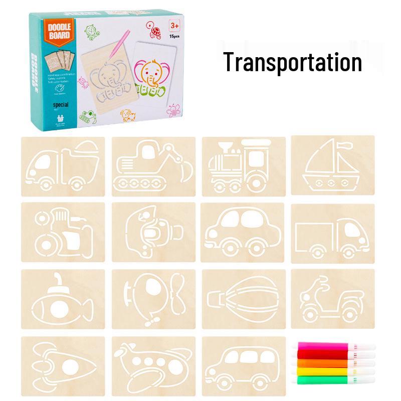 Wooden Painting & Drawing Set for Kids: Kindergarten & Primary School Beginner Art Kit