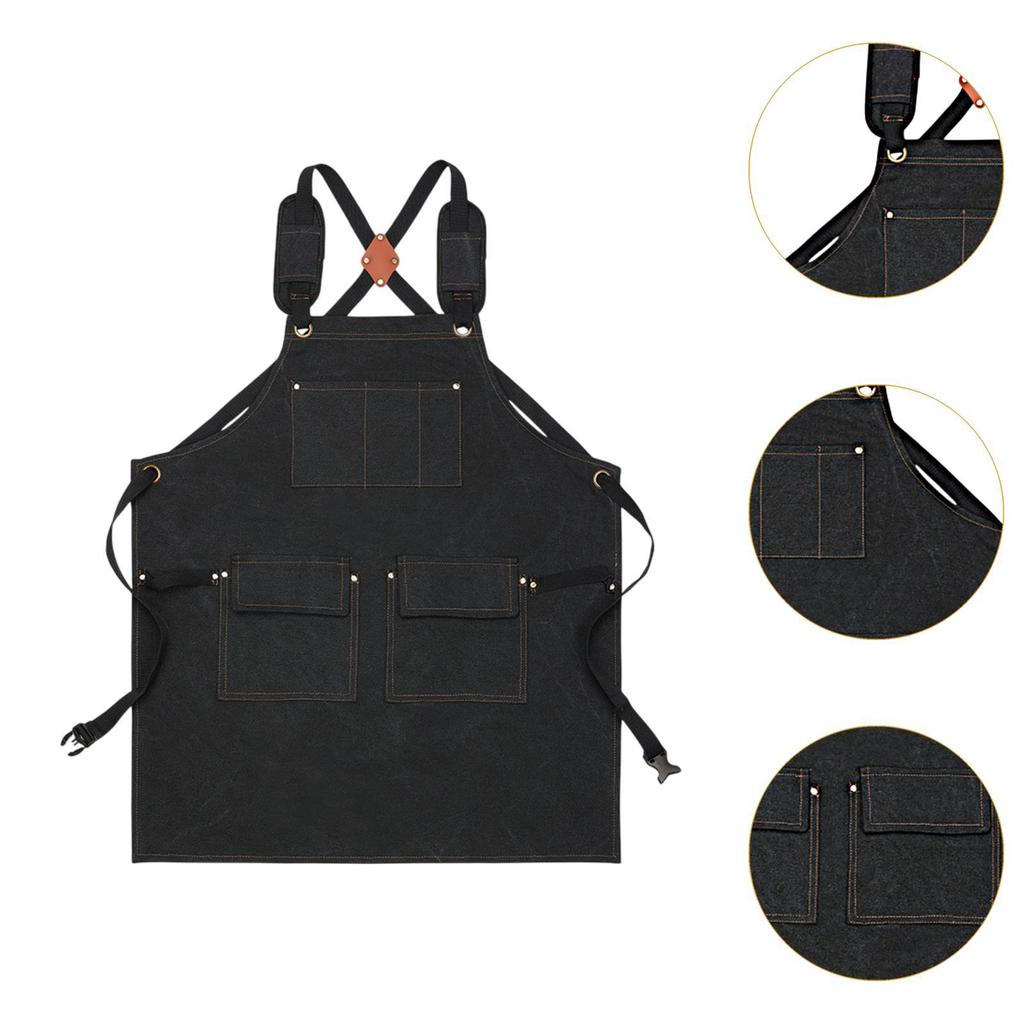 Canvas Apron with Adjustable Straps Ideal for Culinary Tasks And Hairdressing
