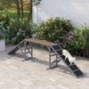 Dog Agility Ramp with Safety Bar Non-Slip Surface Weatherproof Agility Equipment Up To 40 Kg 335x55x60 Cm Grey