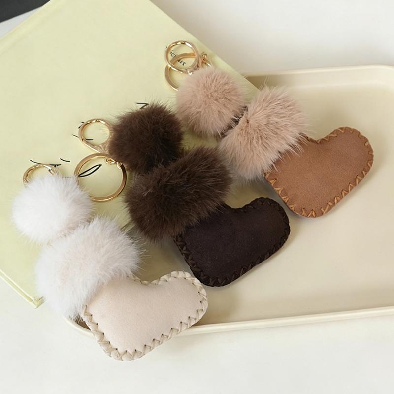 Yogodlns Kawaii Christmas Stocking Mini Boot Plush Keychain Cute Xmas Keyring Bag Charm Accessories Pendant Holiday Gift for Women