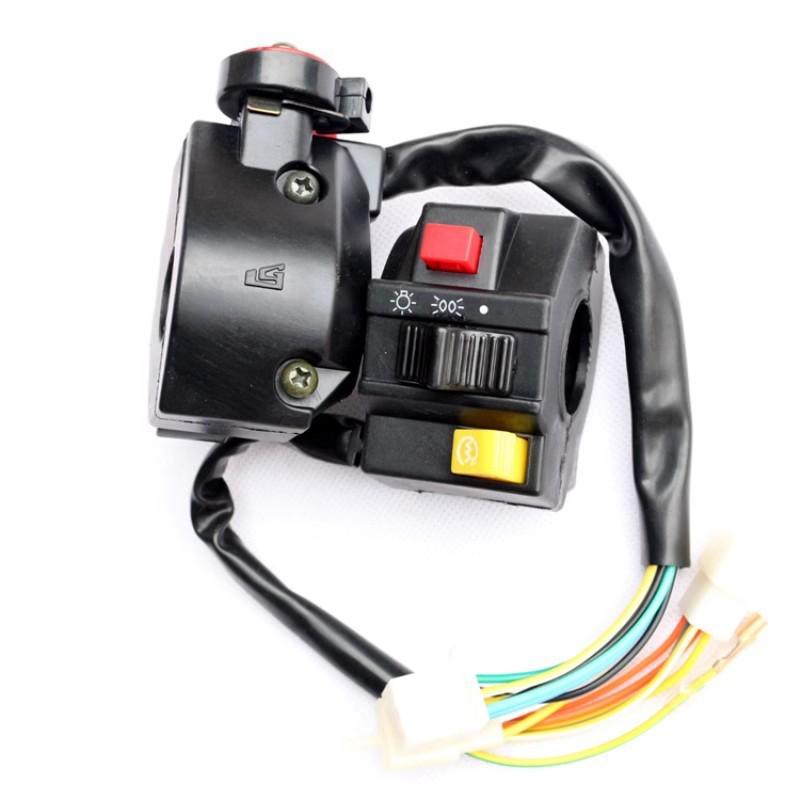 SJ110-E-F Motorcycle Handle Grip with Brake Lever, Horn, Start Button, Light, Turn Signal, and Headlight Switch