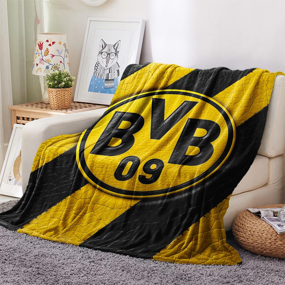 Borussia Dortmund Flannel Blanket, High quality Comfortable for All Seasons, Home Decor, Warmth and Comfort