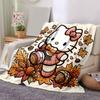 1pc Hello Kitty's Cozy Autumn Adventure Blanket, Soft and Warm Home Decorative Throw Blanket for All Seasons, Living Room, Travel, Camping, Car Blanke