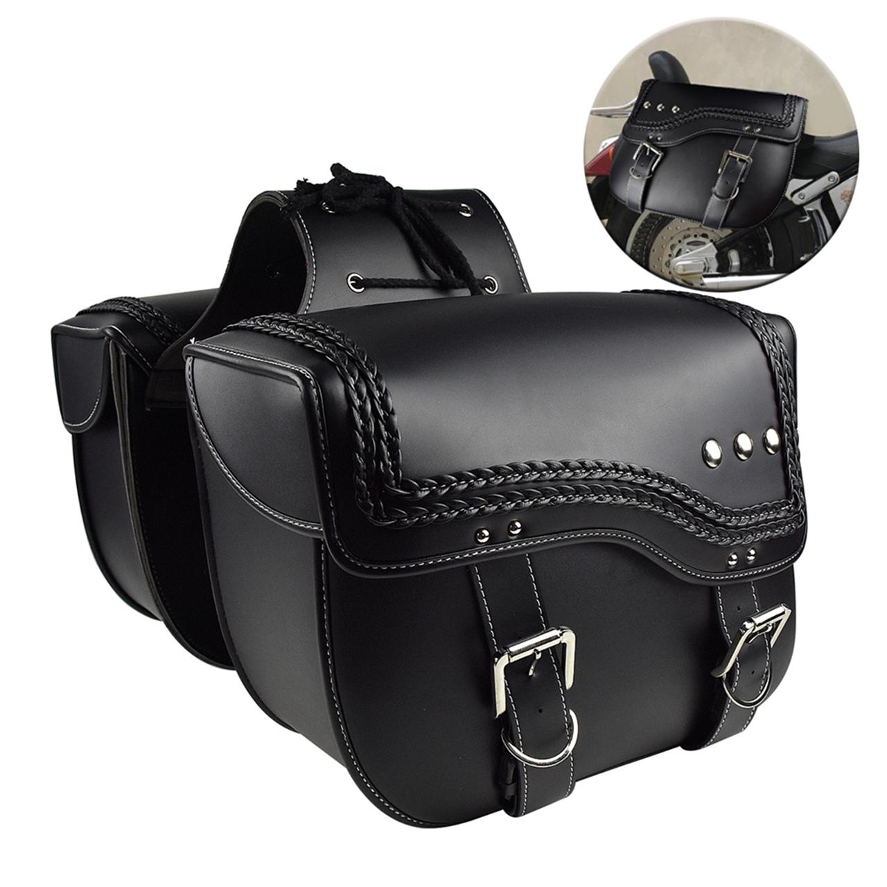 

A Pair Motorcycle Saddle Bag Bike Side Storage Fork Tool Pouch Fit For Harley For Dyna For Wide Glide Efi Fxdwg чёрный