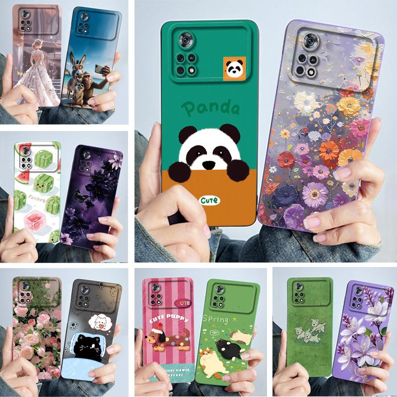For Xiaomi Poco X4 Pro 5G Case Sweet Girls Cats Soft Silicone Phone Back Cover For Xiaomi PocoX4 M4 Pro Bumper Protective Casing