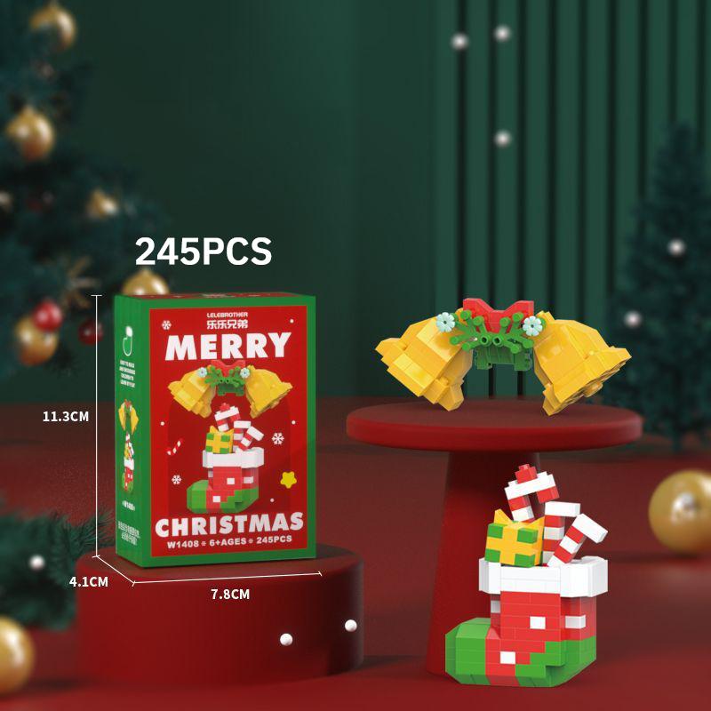 Merry Christmas Micro Building Blocks Santa Claus Elk Snowman Christmas Tree Assembled Mini Bricks Figure Toy For Kid Gifts