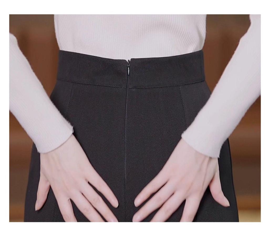 Women's Coffee Wool Mermaid Skirt - Fall/Winter 2025, Irregular Mid-Length, Hip-Hugging Design