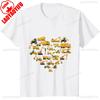 Types Of Construction Excavator Bulldozer Truck Crane Unisex Tshirt Summer Building Blocks Breathable Shirt Common Design Tops