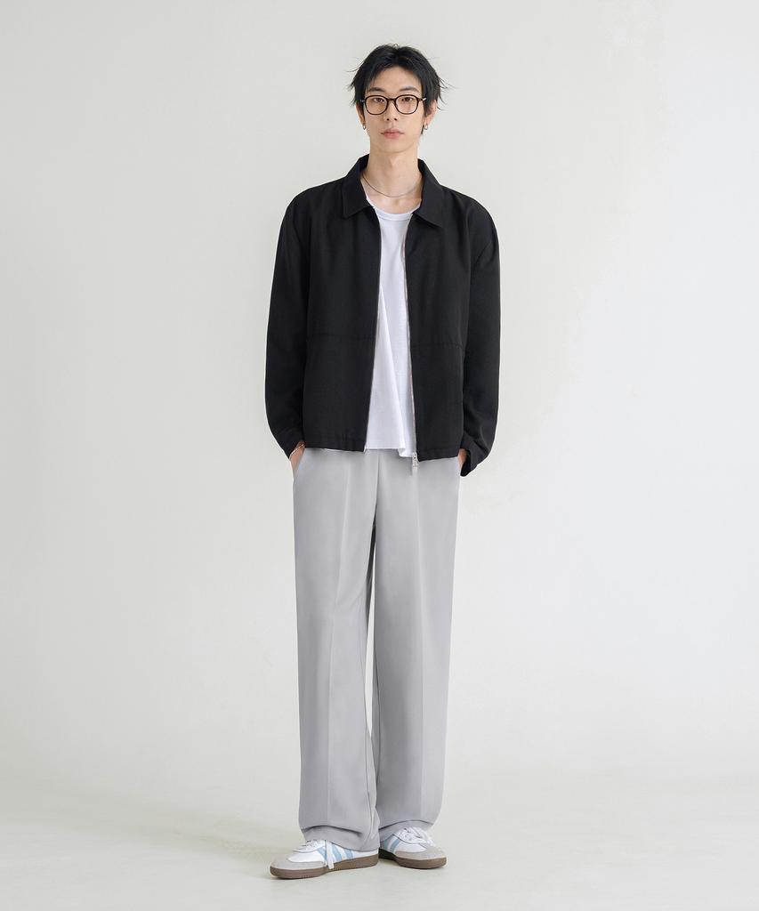 LEMAIN SECOND Easy Semi-Wide Elastic Waist Slacks [Gray]