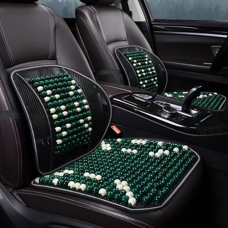 Letný Drevený Korálkový Podsedák na Autosedačku Priedušná Chladivá Podložka Univerzálna Ventilovaná Chladiaca Podložka na Sedadlo pre Všetky Ročné Obdobia