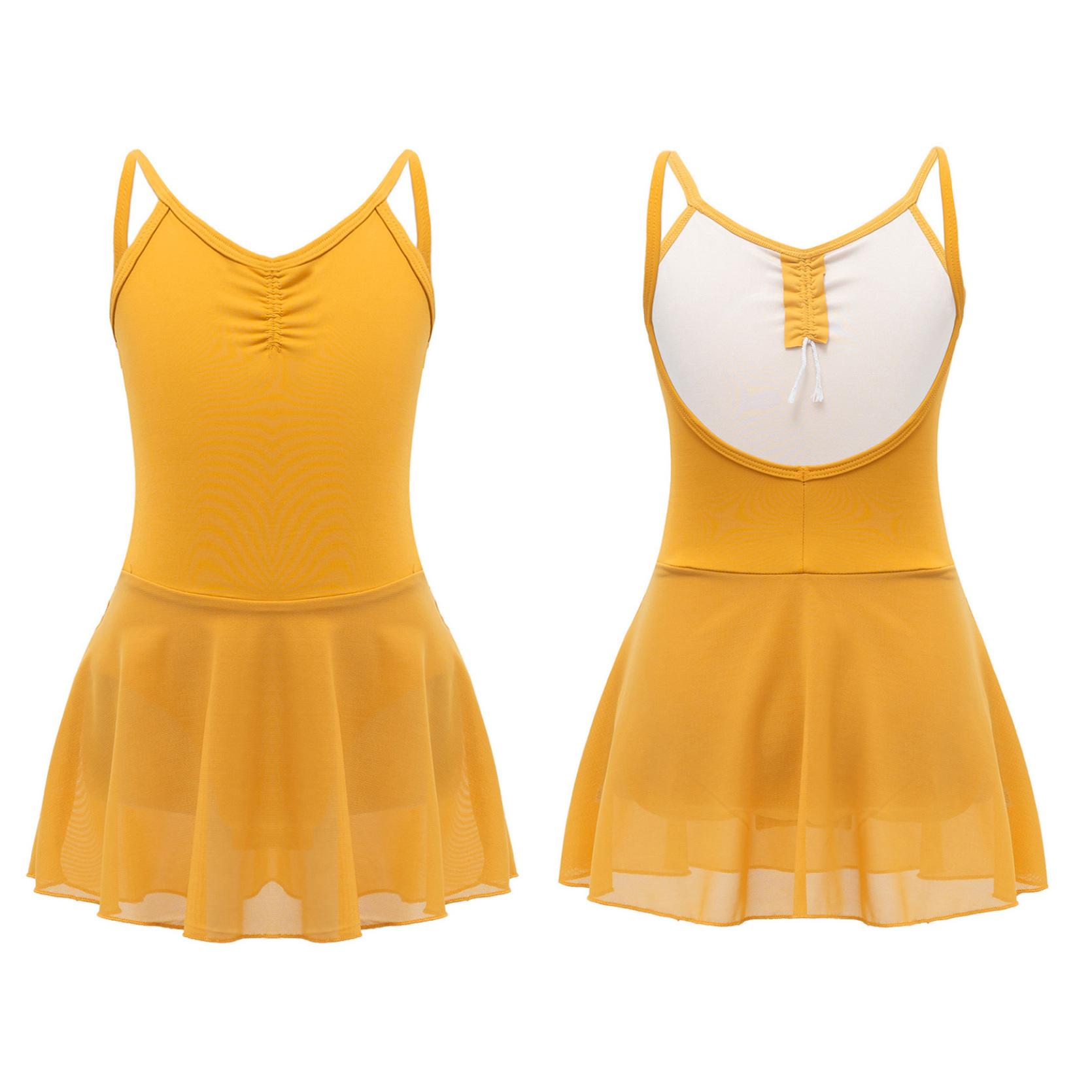 

Балетное танцевальное платье для девочек, однотонное балетное платье без рукавов с v-образным вырезом, наряд для балета 7-8 Years