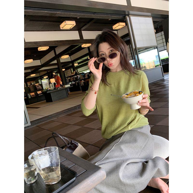 Lickysenior Early Spring Top Women 2025 Spring New Knit vest Long sleeves Shirt Versitile Fashion