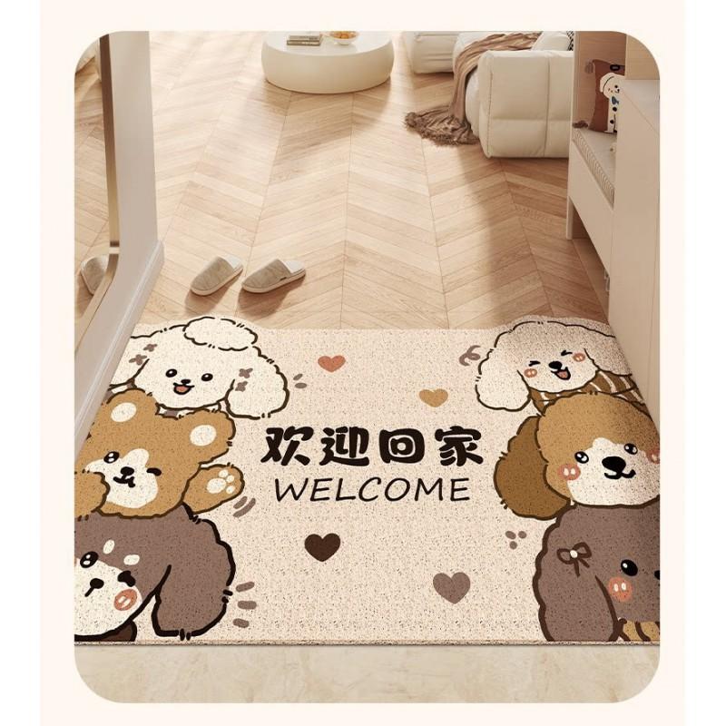 Cute Animal Doormat Entrance Non-slip Wear-resistant Cuttable Wire Ring Mat Entryway