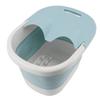 Foot Bath Tub Heightened Collapsible Portable Massage Function with Lid Foot Soaking Bucket for Home Blue