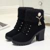 Large Size Fashion Boots Women Wear Winter New Rhinestone Wool Mouth Versatile Fashion Boots Women