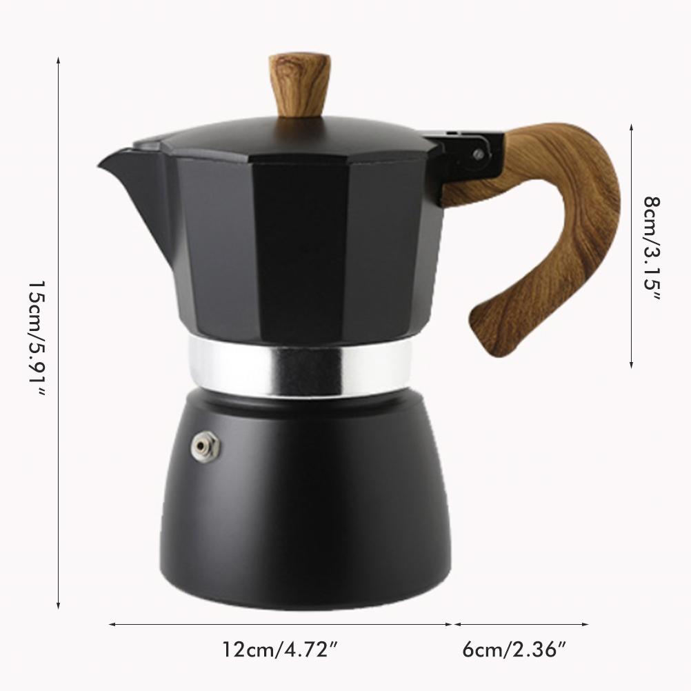 150ML 300ML Portable Aluminum Italian Style Espresso Maker Moka Pot Coffee Maker Household Mocha Cold Extract Pot for