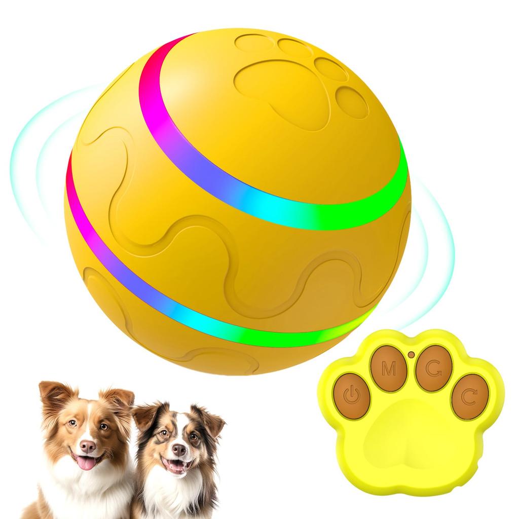 LUPAPA Dog Toy Pet Toy Ball Toy Glowing Dog Toy Ball Smart Moving Ball for Dogs Interactive Cat Dog Toy LED Light TPU Material Smart Wake Up and Sleep