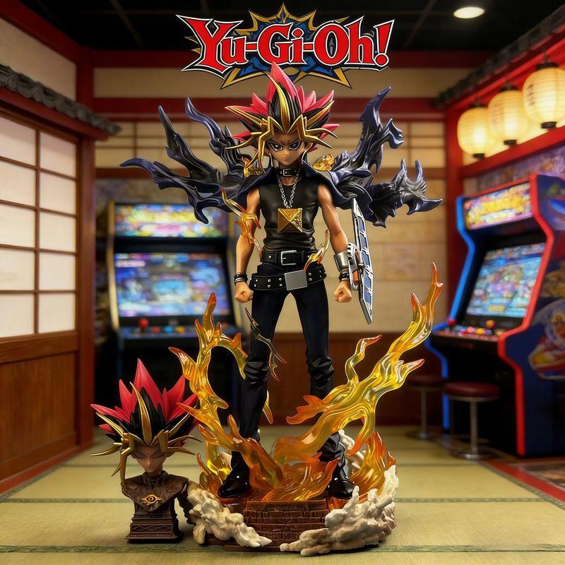Anime Yu-Gi-Oh!-Dark Yugi Atem Action Figures Desktop Decoration Anime Model Figures Double-Headed Computer Case Decoration Gift