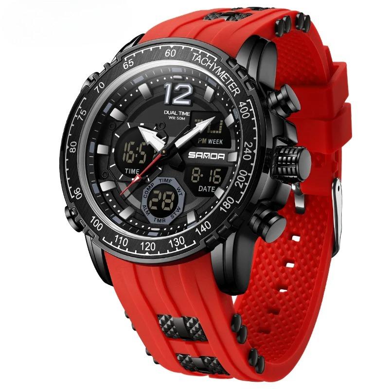 New Men's Wristwatch Waterproof Alarm Clock Multi-function Double Display Electronic Sports Watch LED Digital Quartz Clock