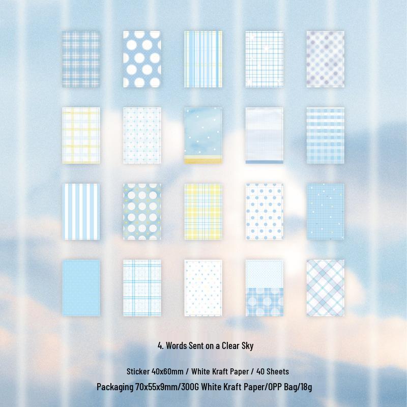 Twilight Grid Paper Mini Tearable Sticker Journal for DIY Messages & Decoration