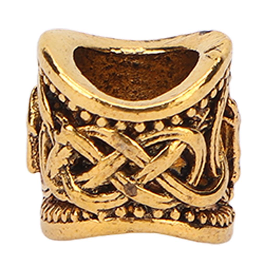 24 STÜCKE Haarperlen Metall Antikgold Antik Großes Loch Haarflechten Armband Anhänger 10 X 9mm