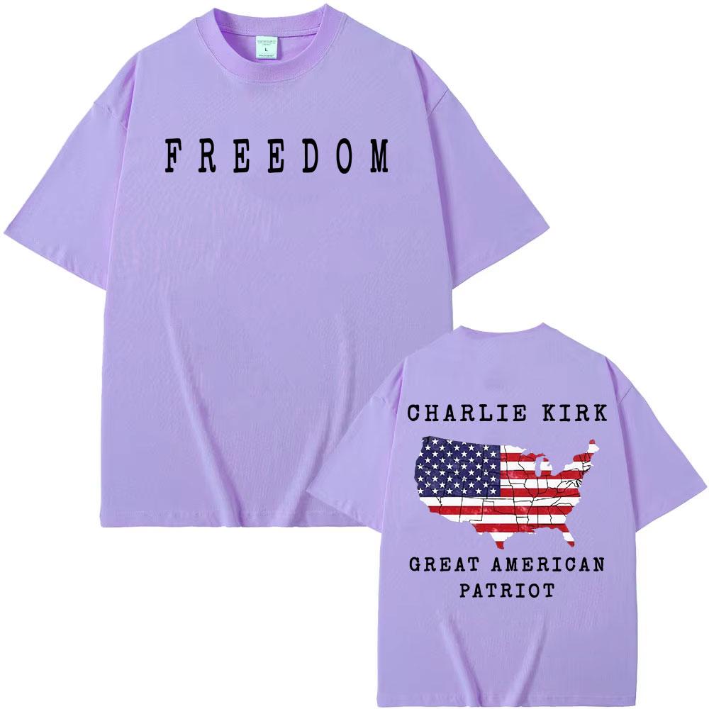 Charlie Kirk A Great American Patriot Vintage T Shirt Men Women Cotton Casual High Quality T-shirts Fashion Hipster Retro Tshirt