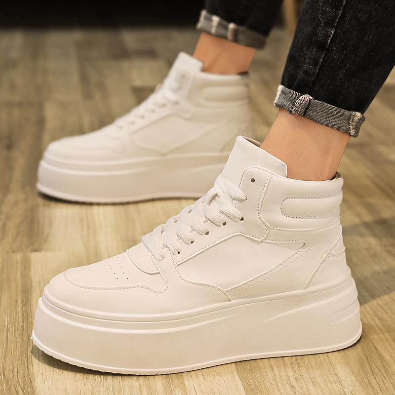 Chaussures Homme Montantes Intérieures Augmentant la Hauteur Chaussures de Sport Décontractées en Cuir Chaussures Invisibles Augmentant la Hauteur Homme Sport Élévateur 12cm