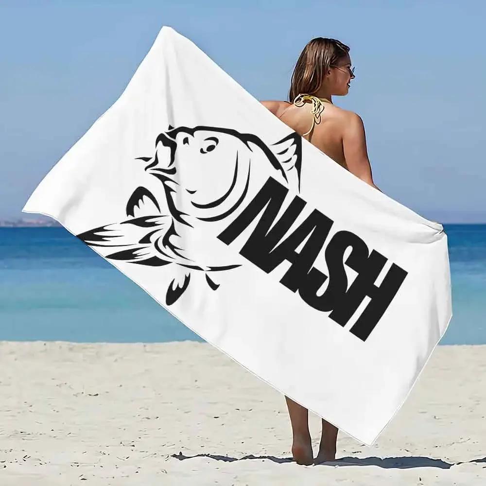 

Nash Fishing Print Beach Towel - Soft Absorbent Towel for Fishing Enthusiasts, Unique Design for Everyday Use and Comfort W40*H60(CM)