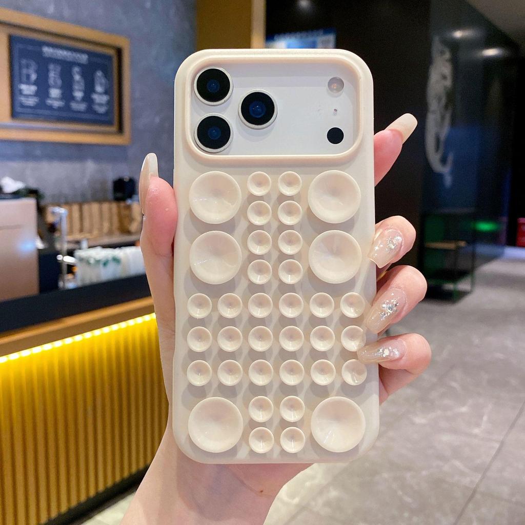 Suction Cup Silicone Case for Apple 15 Pro Max - 3D Liquid Anti-Drop Protection