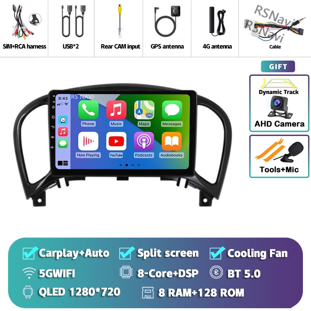 Android 14 Carplay Auto For Nissan Juke 2010 - 2014 Car Radio Player Multimedia Stereo Navigation Head Unit DSP 360 Camera GPS