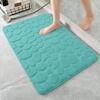 1pc Memory Foam Embossed Velvet Carpet Bathroom Living Room Non-Slip Mat Cobblestone Floor Mat Home Furnishings
