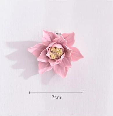 Modern Ceramic Fake Flower Wall Hanging Crafts Decoration Home Livingroom Wall Mural Ornaments Hotel Porch 1D Wall Sticker Art