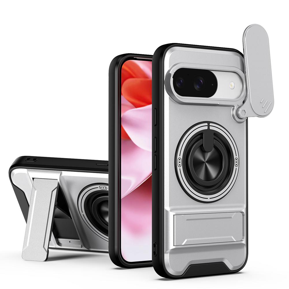 KEYSION Magnetic Phone Case for Google Pixel 9 10 Pro XL 10 9 Pro Slide Camera Protection Upright Stand 360°Ring Shockproof Cover