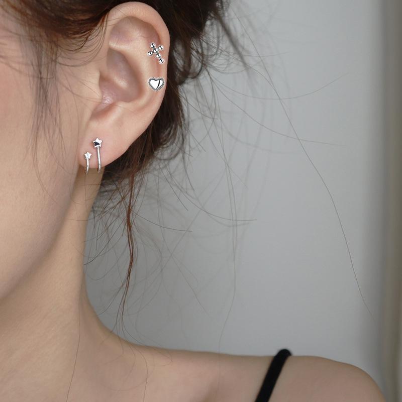 VENTFILLE 925 Stamp Silver Color Star Earrings for Women Crystal Jewelry Girls Birthday Gift Dropship Wholesale