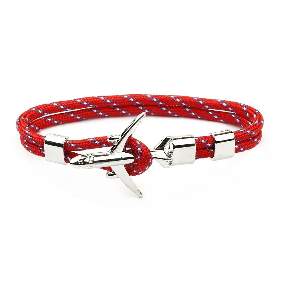 Summer Hot Boeing Airplane Anchor Bracelet Men Nylon Rope Chain Charm Bracelets For Women Survival Aviation Style Sport Bracelet
