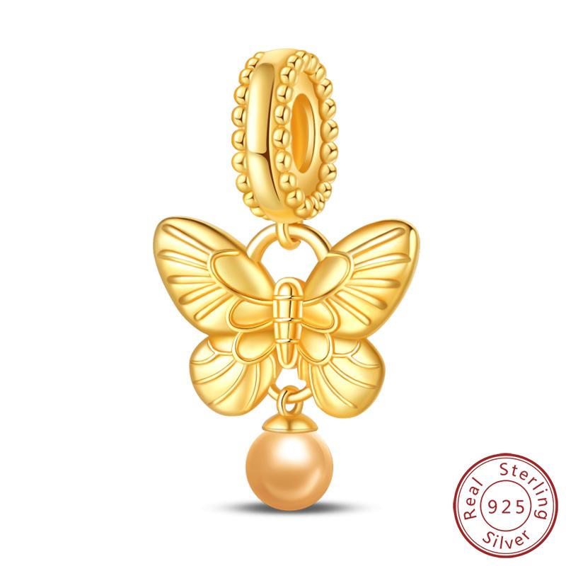 Elegant S925 Silver Butterfly & Dragonfly Multicolor Charms Beads Pendant 3mm DIY Fine Jewelry Making Accessories Gifts