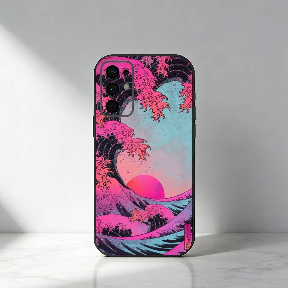 The Great Wave Off Kanagawa Phone Case For Samsung S25,S24,S21,S22,S23,S30,Ultra,S20,Plus,Fe,Note,5G Black Cover