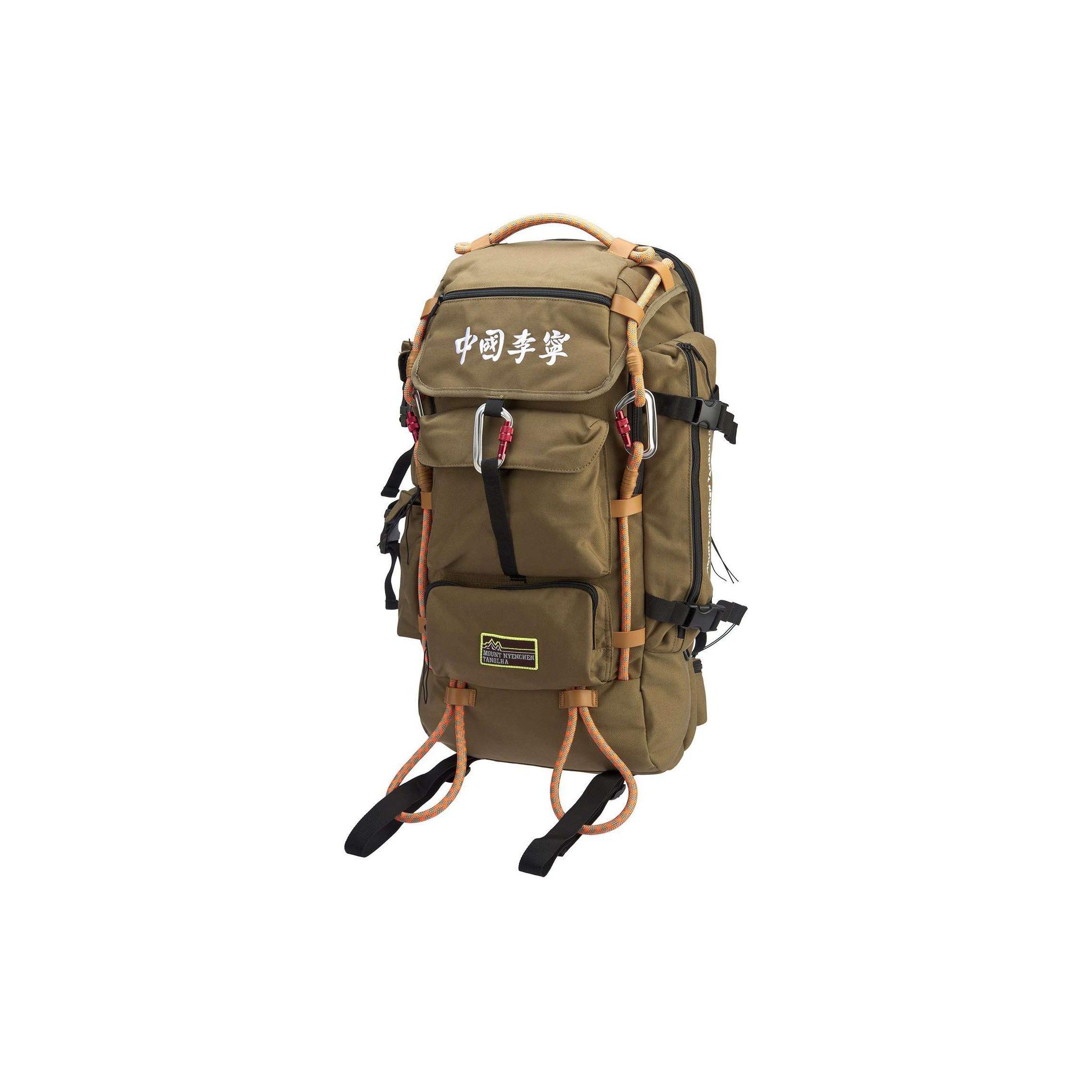 Li Ning Sports Fashion Series Large Capacity Outdoor Climbing Zipper Nylon Backpack Unisex Backpack Military-Green ABSP278-2 Army Green