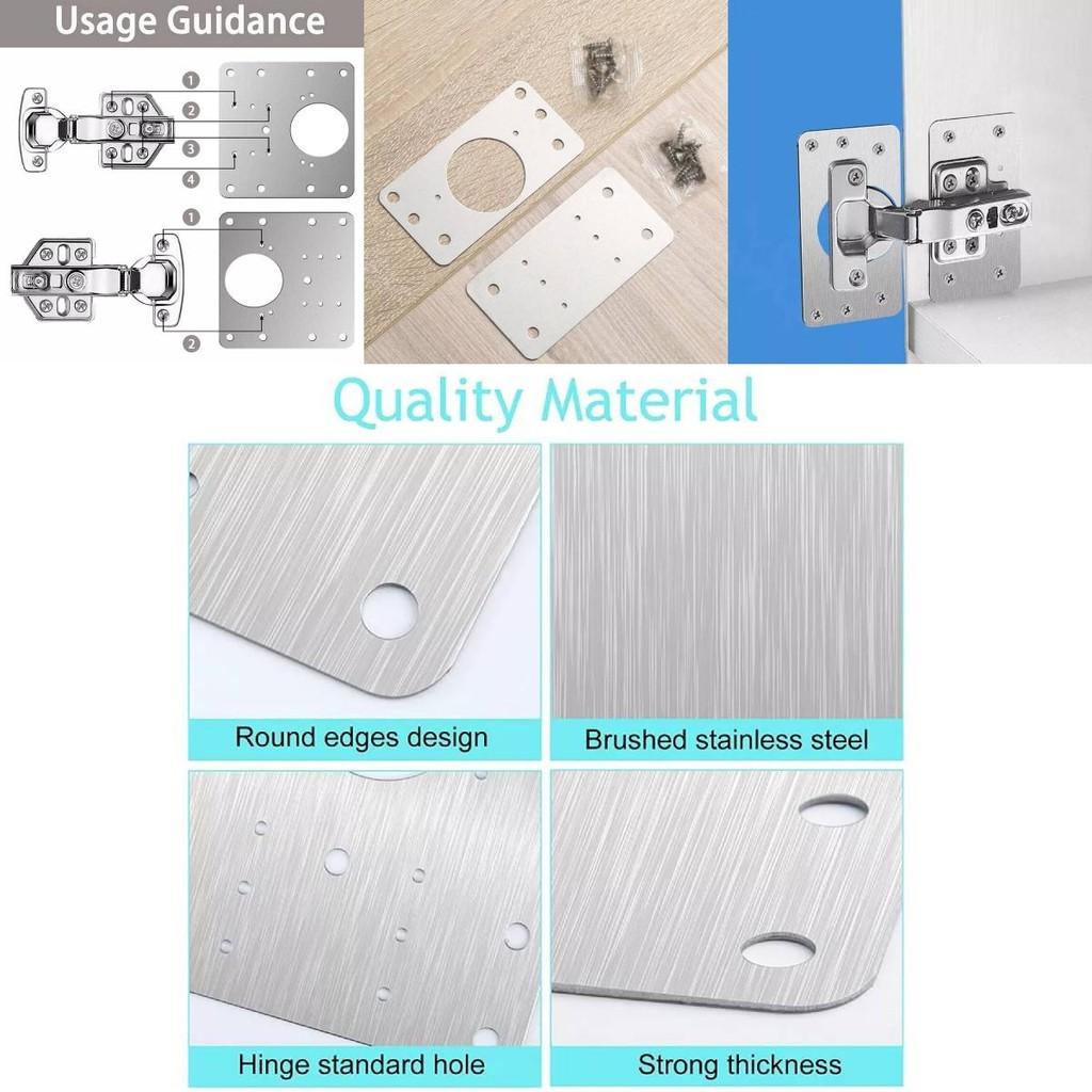 Universal Stainless Steel Hinge Repair Plates For Cabinet Door Fixing And Installation