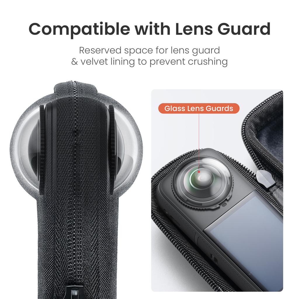 AMAGISN For Insta360 X5 Camera Protective Case Fleece Lined EVA Shell Storage Bag