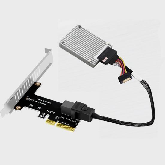 PCIE X4 to SFF8643 Expansion Card High-Speed Transmission Universal PCIE to U2 NVMe SSD Riser Solid State Drive Adapter