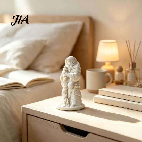 3D Printed Desk Decor Beggar Monk Figurine, DIY Unpainted White Statue, Vintage Chinese Style Home Accents Wandering Elder Sculpture, Creative Decor,