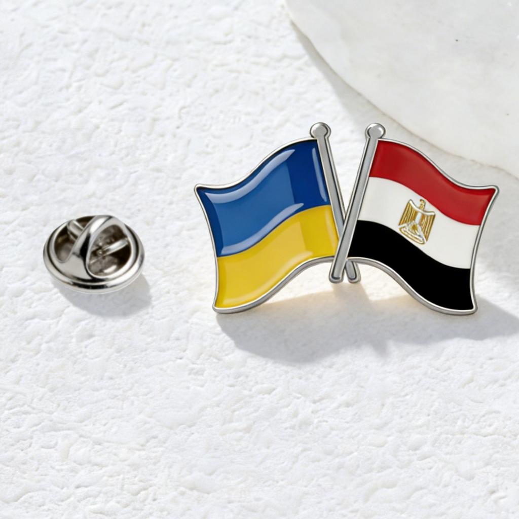Custom 32*20mm National Flag Series Brooch Stainless Steel Double Flag Pin Jewelry for Traveller Two Country Flag Brooches