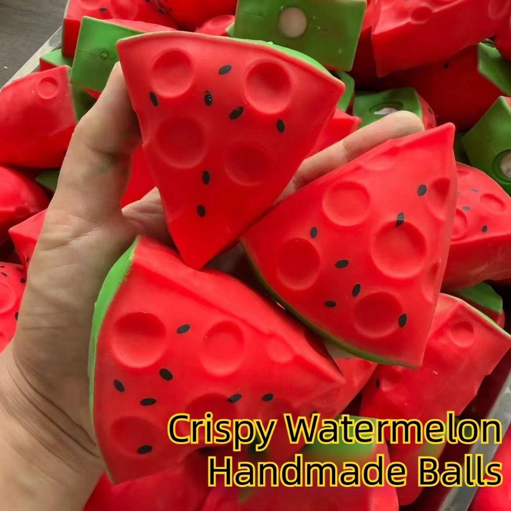 Shapable Crispy Watermelon Hand Relax Blocks Filled Squishy Boys Girls Crunchy Squeeze Kids Adults