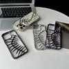 For iPhone 16 Pro Max Case Electroplated TPU Phone Shell Hollow Heat Dissipation Fish Bone Design