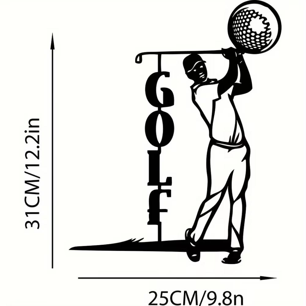 1 st Golf på gren Stål Silhuett Metall Väggkonst för Hem, Gård & Uteplats, Utomhus Staty Stake, Perfekt Juldekoration