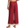 Womens Worship Praise Dance Pants Elastic Waist Metallic Shiny Trim Wide Leg Pants Loose Trousers