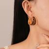 Oversized Retro Leopard Pattern Circular Earrings Artistic Geometric Ear Accessories Statement Jewelry Gift For Her