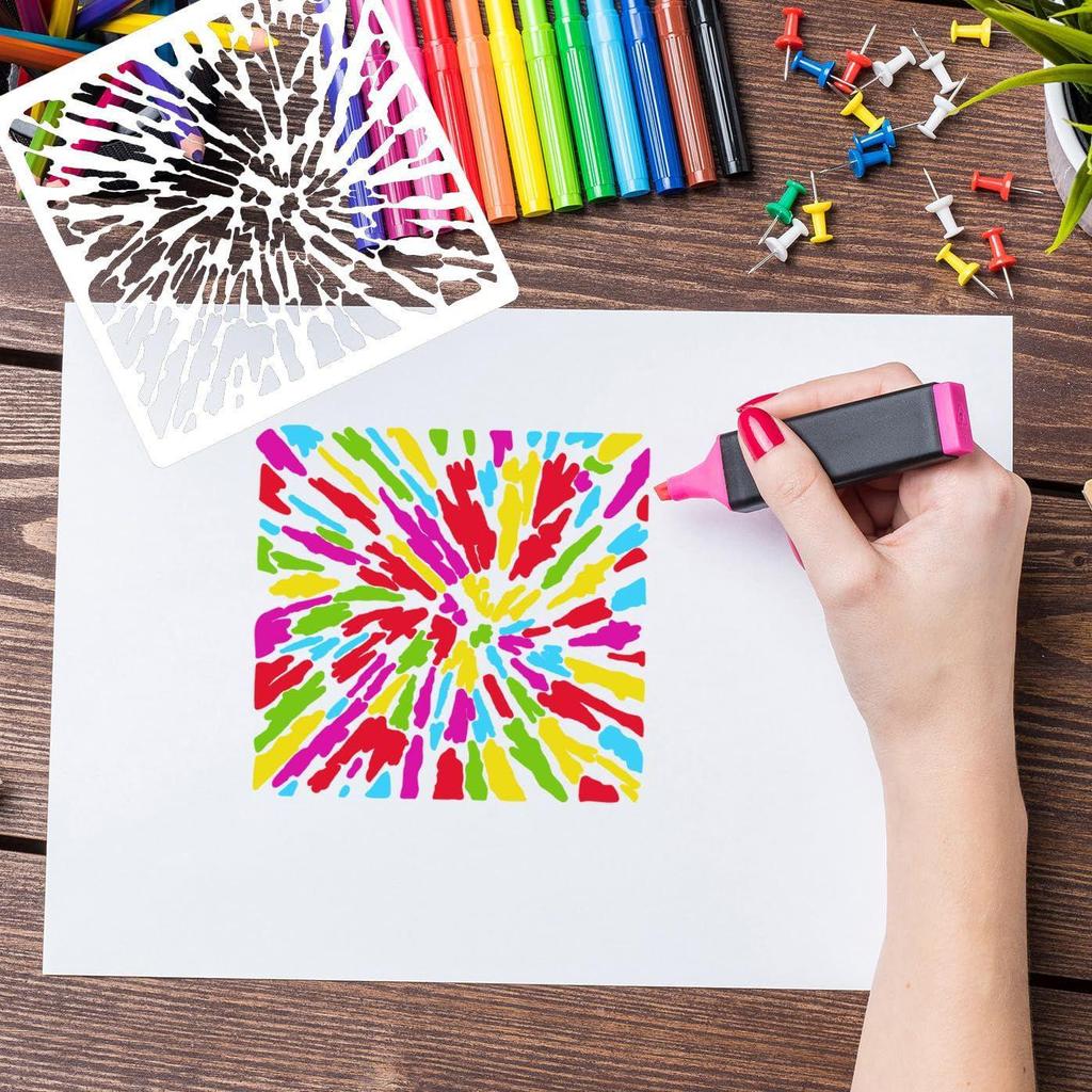 Geometric Square Texture DIY Stencil for Painting and Journaling